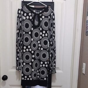 Bisou Bisou Monochrome Polka Dot Dress Size XL